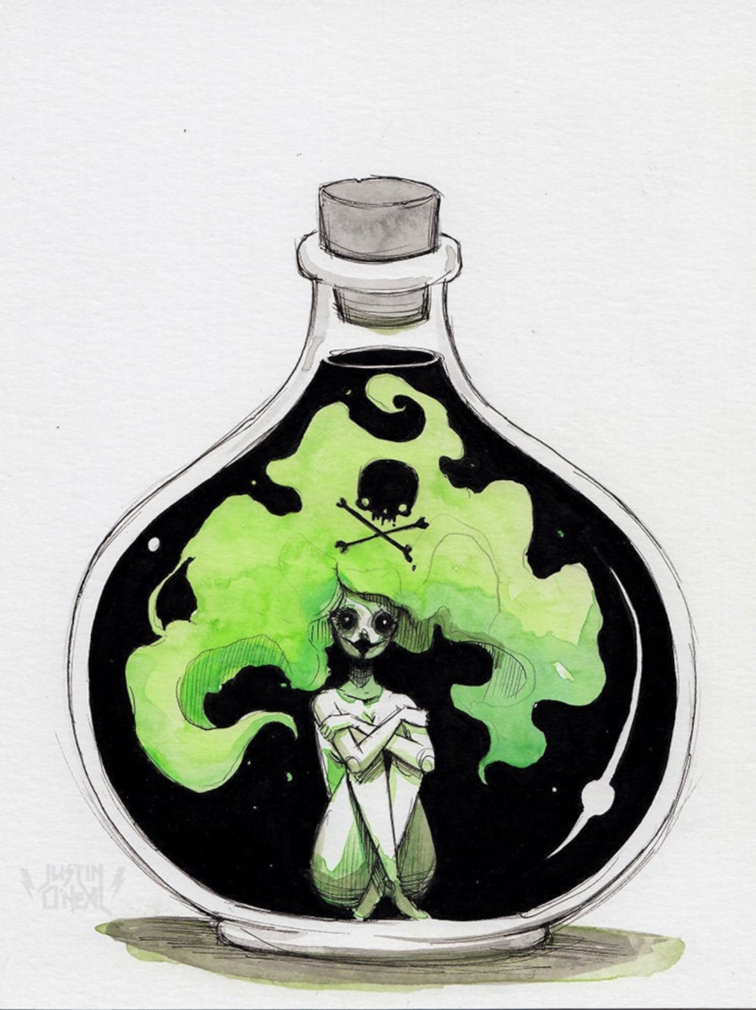 ほうじつ作 / POISON 21 アクリル画　SM号 22.7x15.8cm POISON - Fine Art Print - 6x8 or 9x12 - Etsy