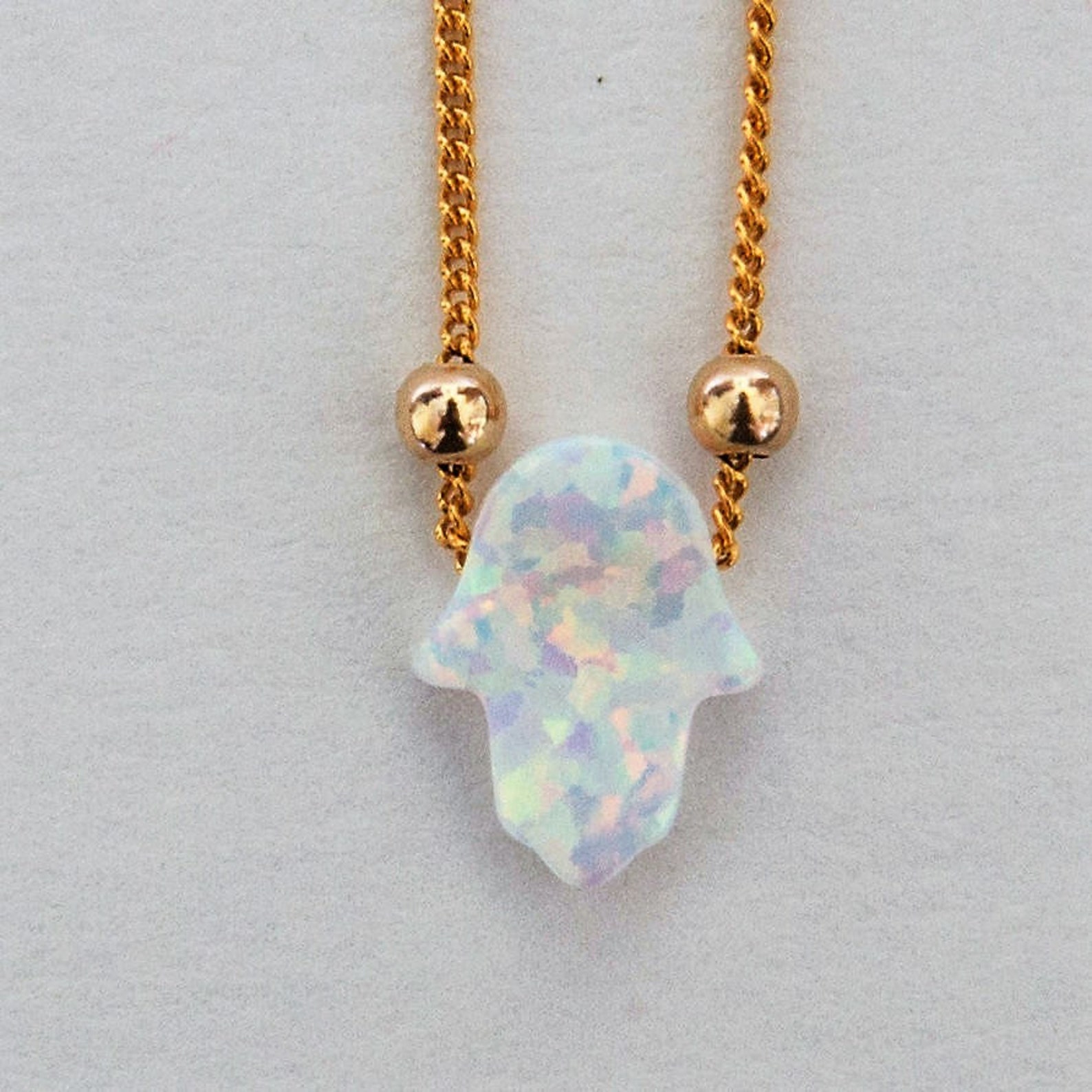 Hamsa necklace opal Clearance