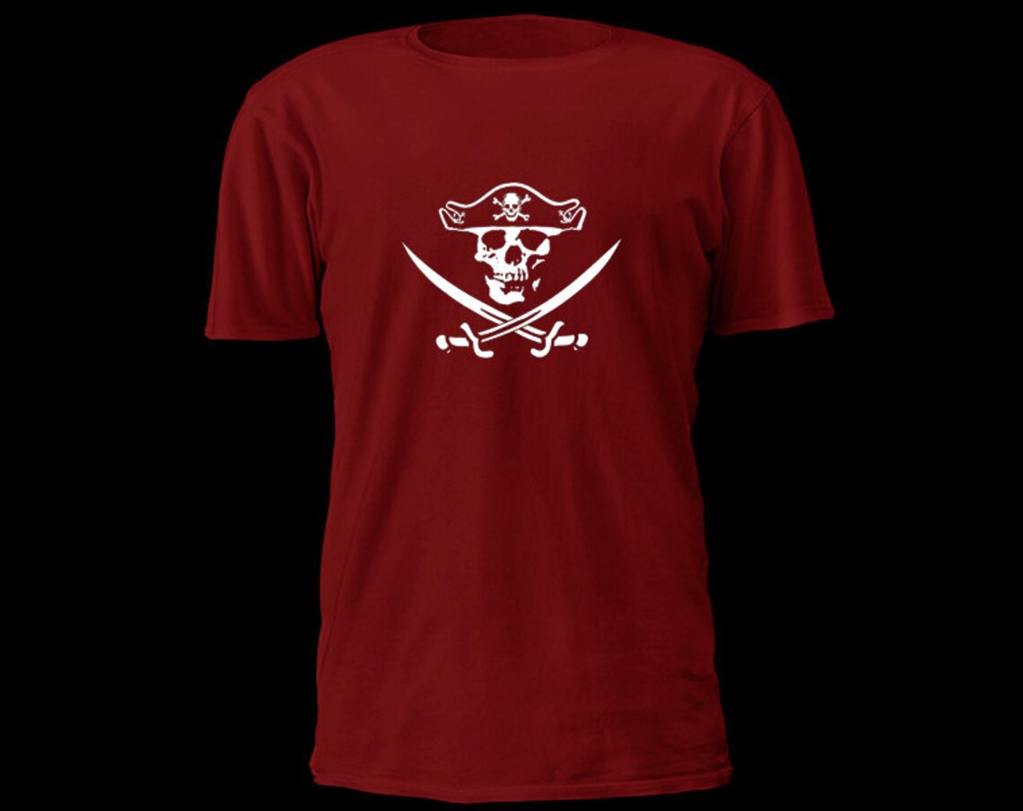 Mens Pirate Tshirt Jolly Roger 2 Etsy