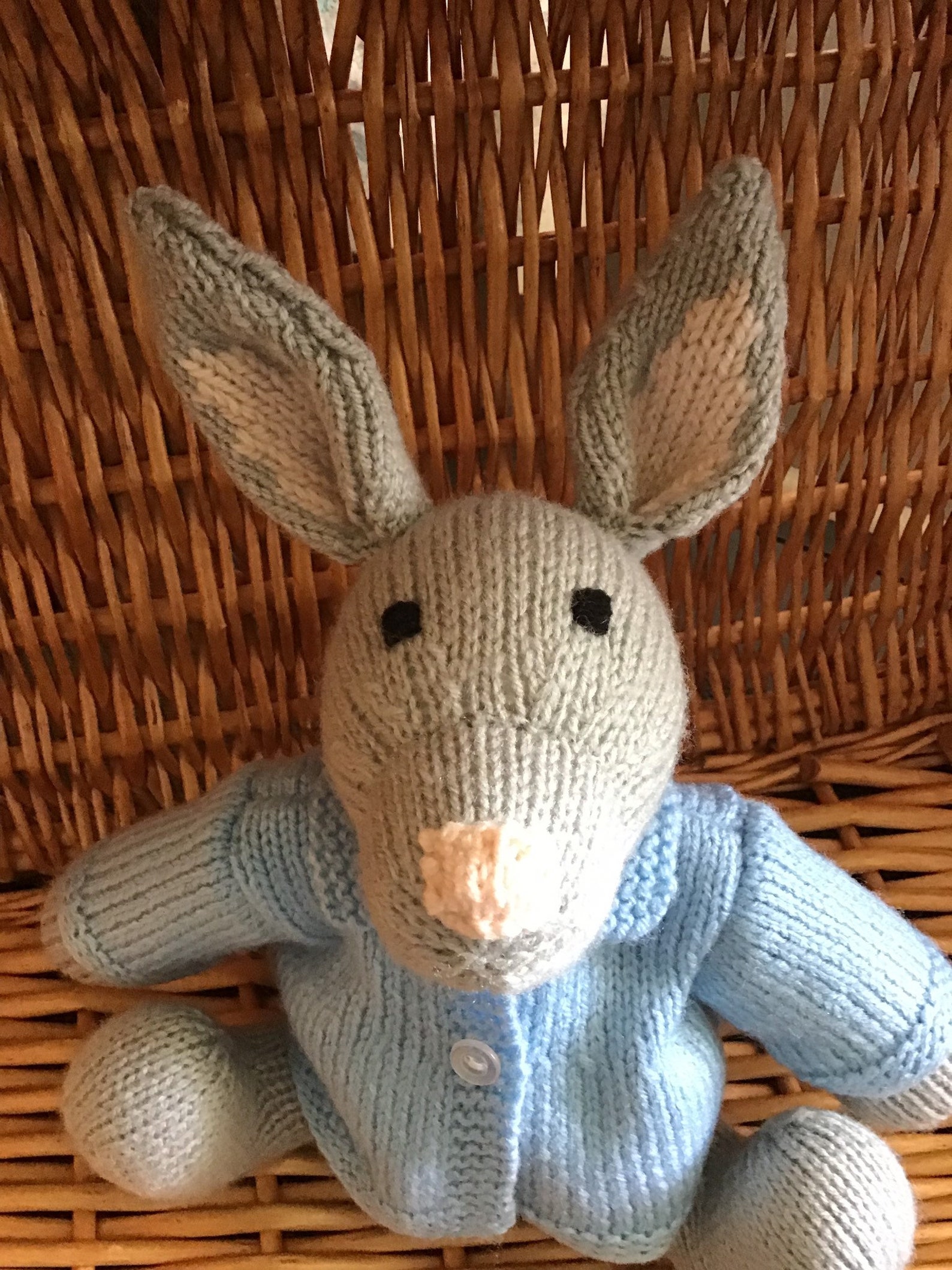Cuddle Bunny is Ready for Easter or Gift for Baby With His Pretty Blue