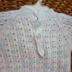 Baby's knitted sweater fits an 18 inch underarm or a 0-3 month old. image 4