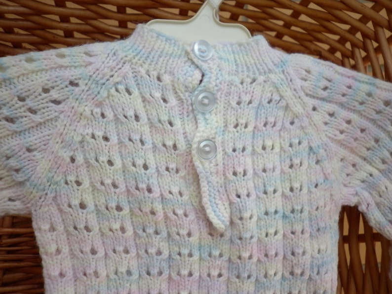 Baby's knitted sweater fits an 18 inch underarm or a 0-3 month old. image 4