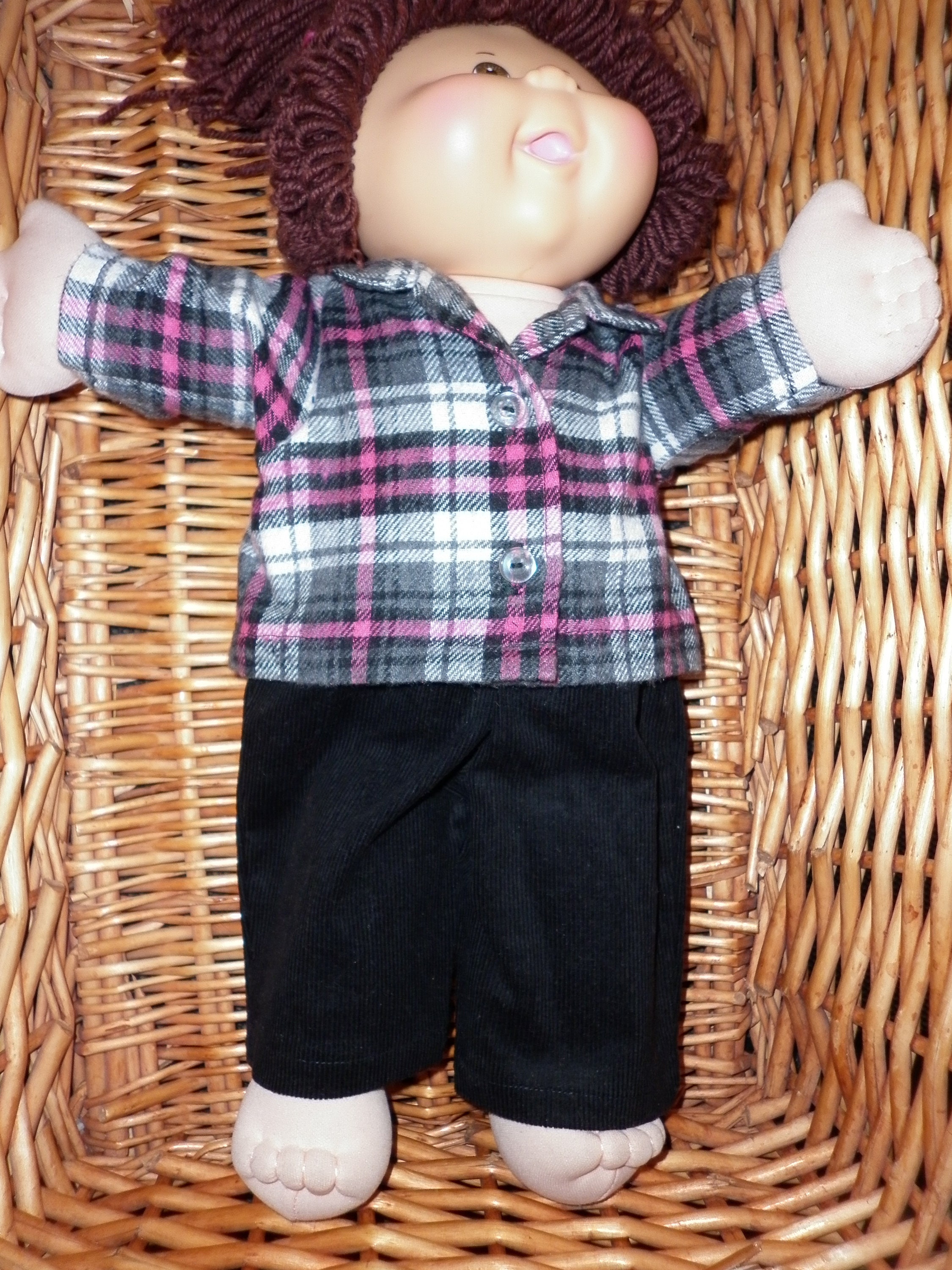 Cabbage Patch Doll Clothes Fits 16 Inch Girl Mouse Blouse and Red Black Skirt No Doll