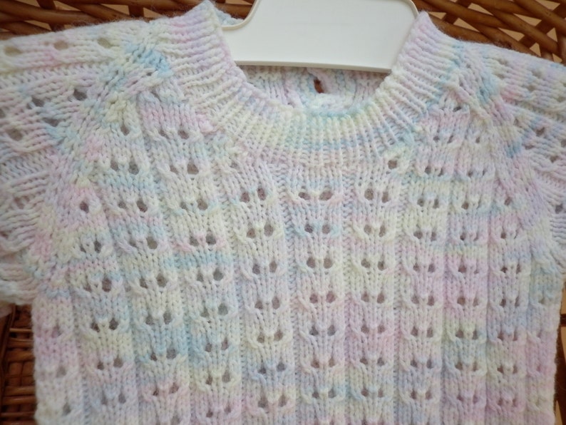 Baby's knitted sweater fits an 18 inch underarm or a 0-3 month old. image 2