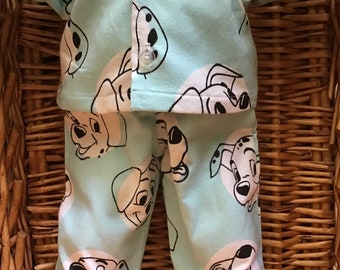 Boys' flannelette pyjamas with dalmatians to fit a 16 inch Cabbage Patch Doll.