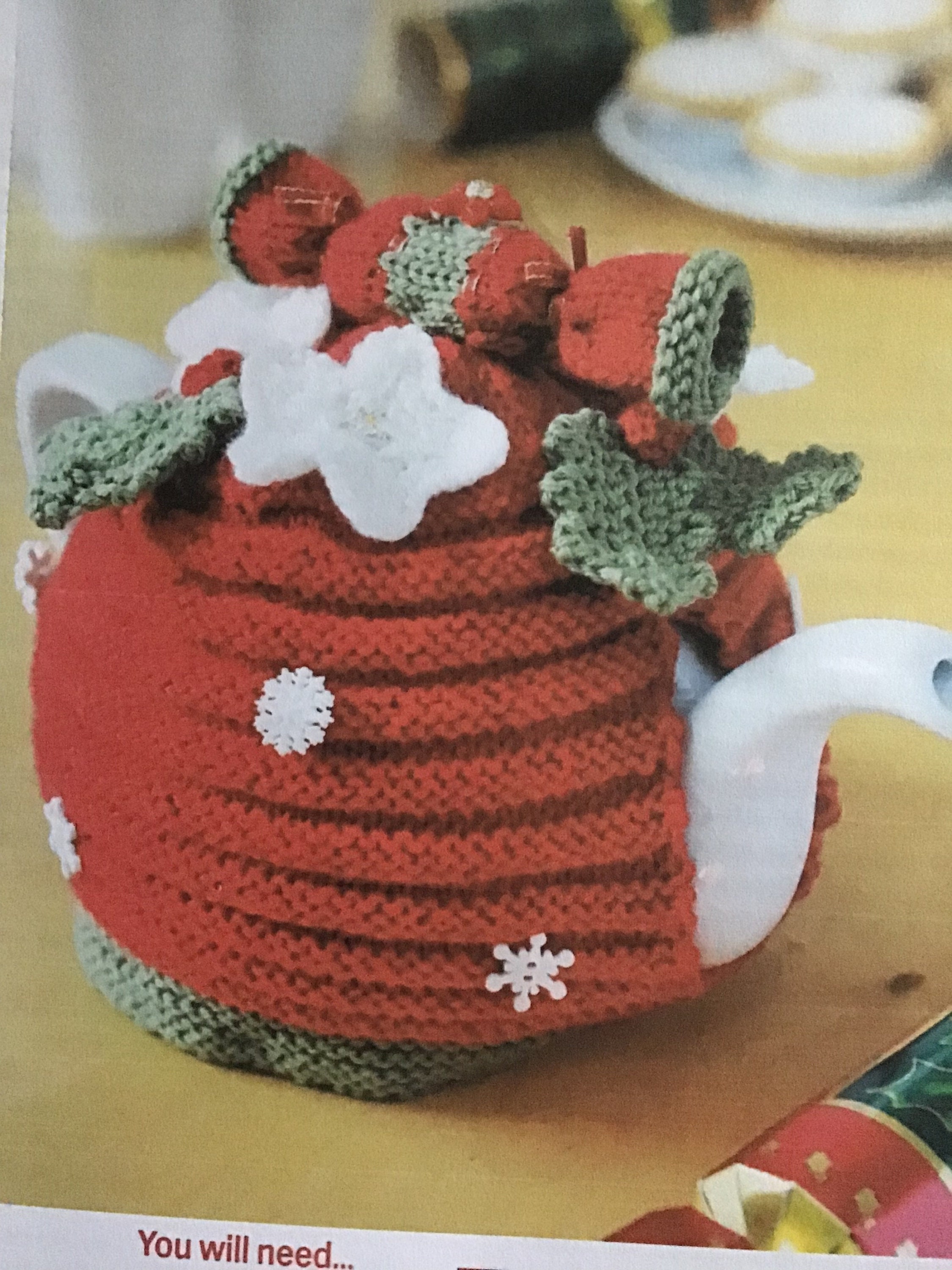Digital Pattern for Christmas Tea Cosy knitted in double Etsy
