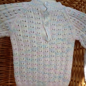 Baby's knitted sweater fits an 18 inch underarm or a 0-3 month old. image 3
