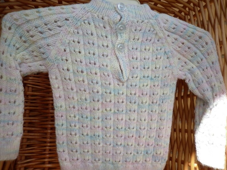 Baby's knitted sweater fits an 18 inch underarm or a 0-3 month old. image 3