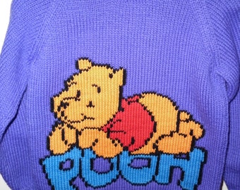 This sweater fits a 24 inch chest or a 3-4 year old and has the design embroidered on the front and is ready to ship.