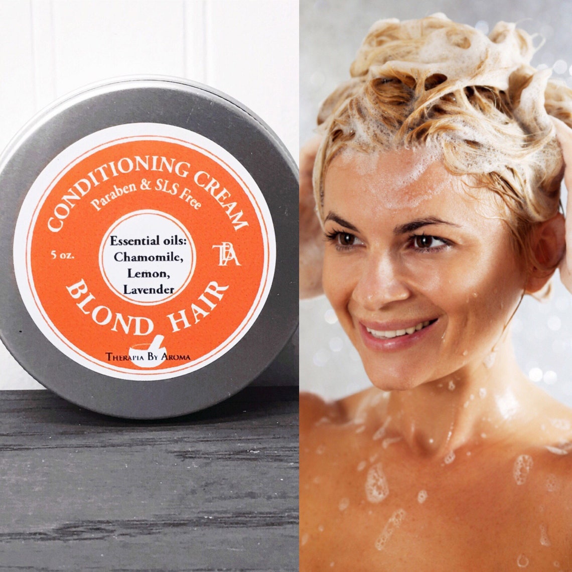 Conditioning Cream Blond Hair Made With Natural Essential Etsy