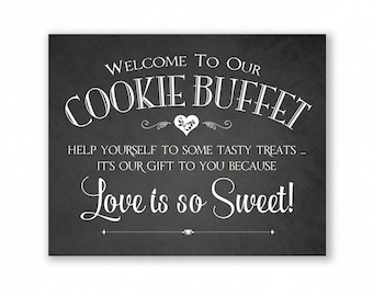 Printable Chalkboard Wedding Cookie Sign Dessert Bar Wedding