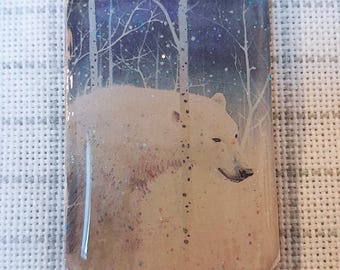 Sparkly Polar Bear in the Forest Needleminder