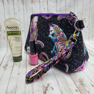 Cat-I-Tude Makeup Bag with Fold Up Brush Carrier