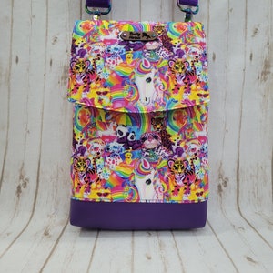 Rainbow Animal Friends Print Phone Crossbody Bag - Made To Order