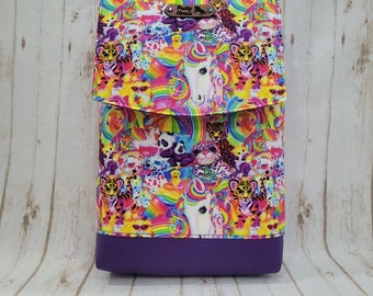 Rainbow Animal Friends Print Phone Crossbody Bag - Made To Order