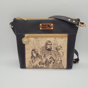 The Witcher-Brown Faux Leather Crossbody Bag with a Front Pocket