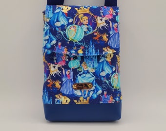 Cinderella Fabric Phone Crossbody Bag: Multi-Pocket Travel Purse