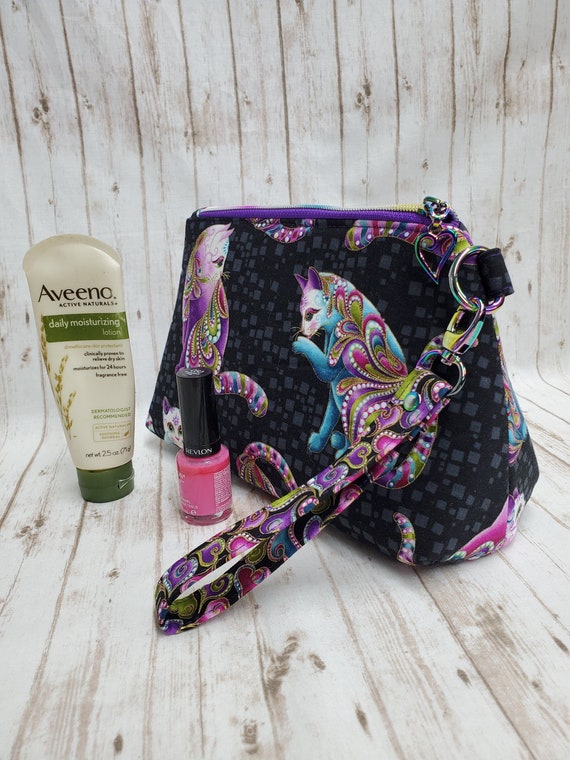 Cat i tude Makeup Bag With a Fold up Carrier Zippered Toiletry