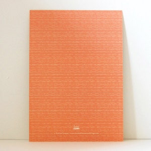 May include: A peach-colored card with a white, textured pattern. The card has a small logo in the bottom right corner that says "Knitted Lemon" in white text on a yellow background. The text "&copy; Knitted Lemon | www.knittedlemonweddings.com" is printed in white at the bottom of the card.