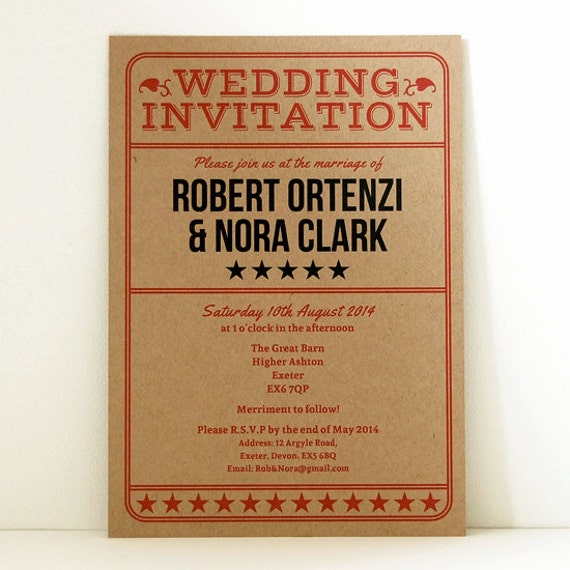 vintage ticket wedding invitation admission ticket etsy