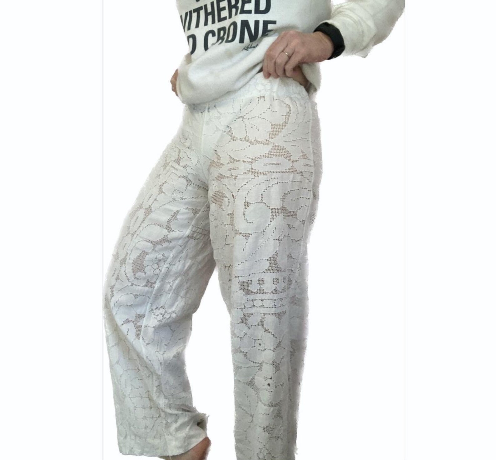 White Laced Pants main image 1