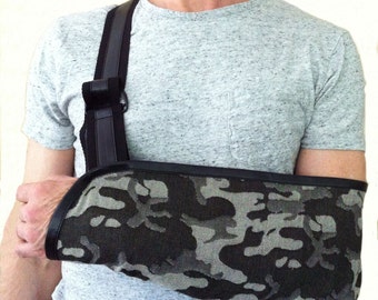 Arm Sling - Denim Woven Camo Pattern Designer Arm Sling.