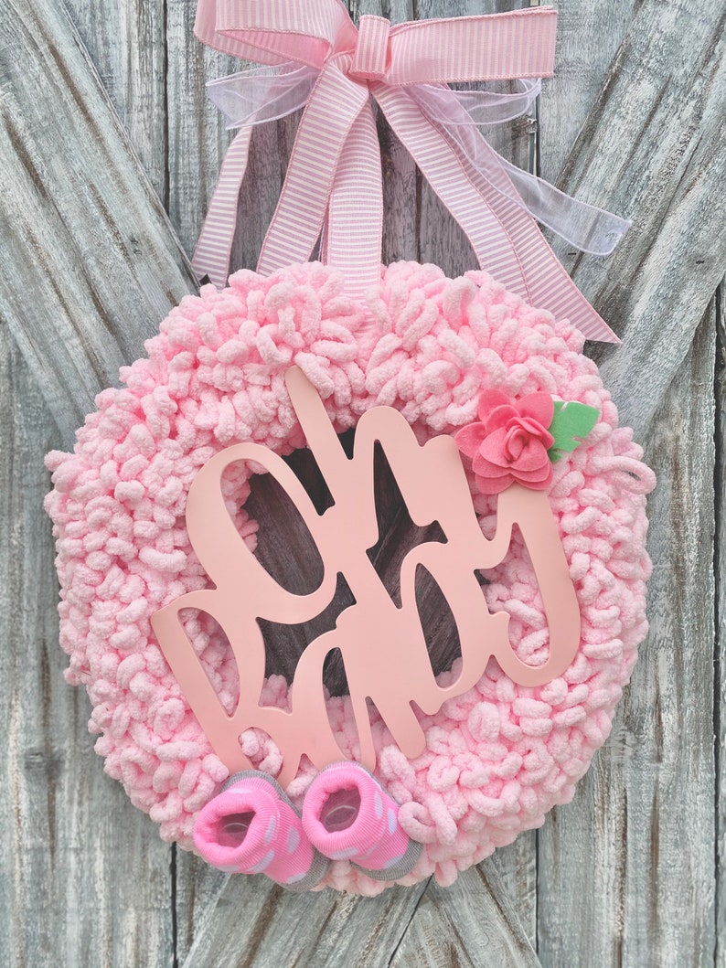 Pink Baby Wreath Baby Girl Door Wreath Baby Wreaths for Etsy