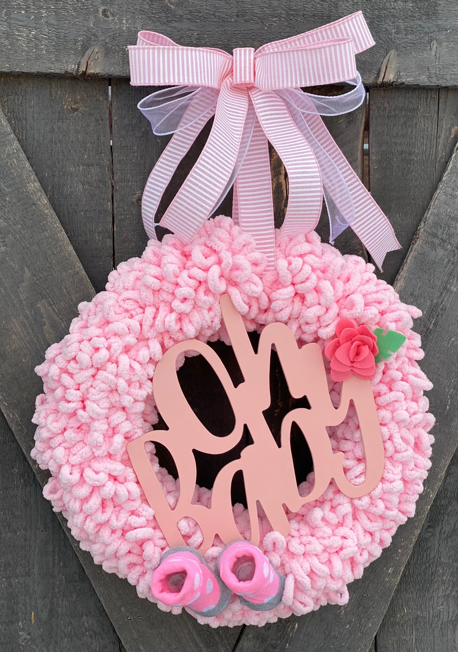Pink Baby Wreath Baby Girl Door Wreath Baby Wreaths for Etsy
