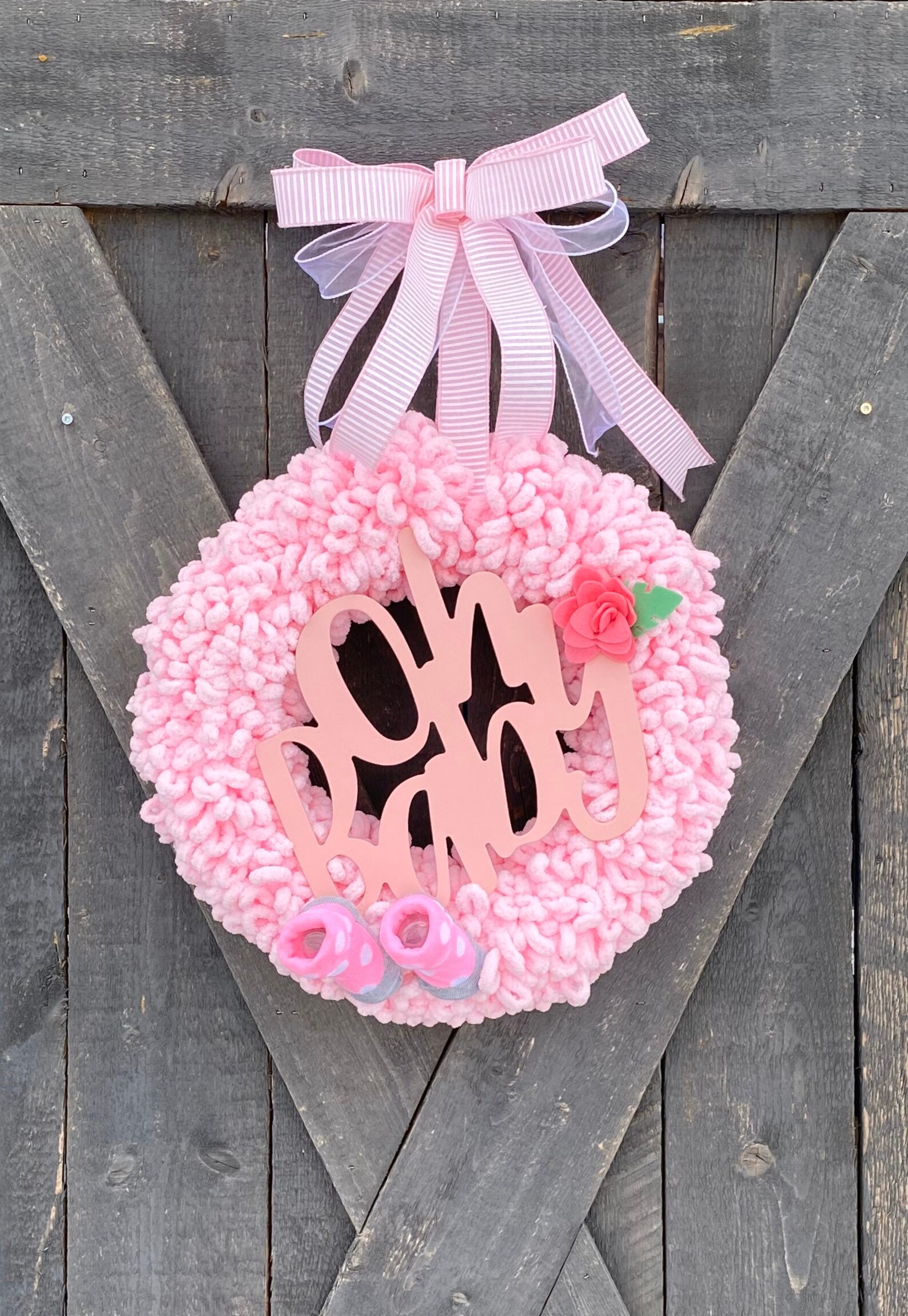 Pink Baby Wreath Baby Girl Door Wreath Baby Wreaths for Etsy