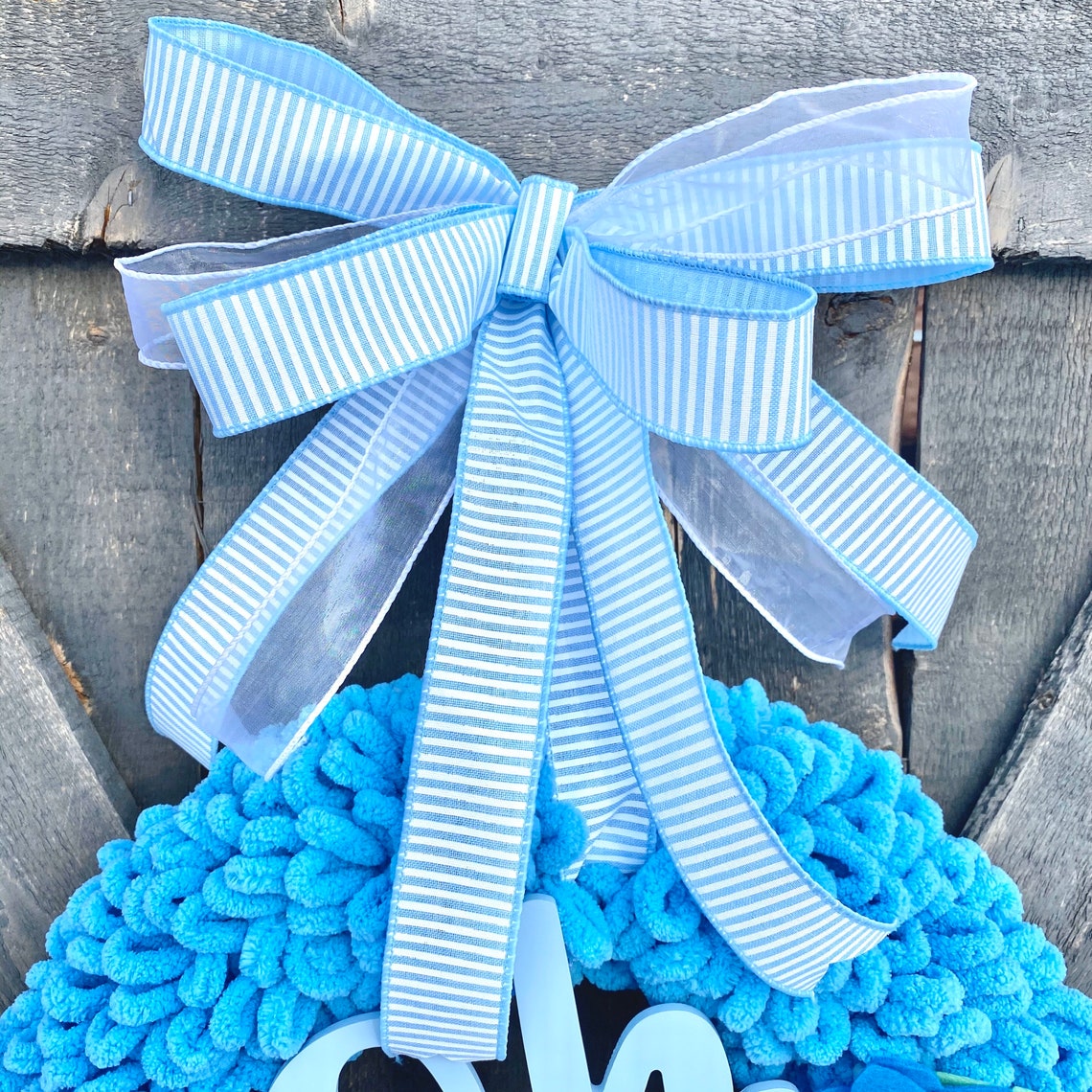 Blue Baby Wreath Baby Boy Door Wreath Baby Wreaths for Boy Etsy
