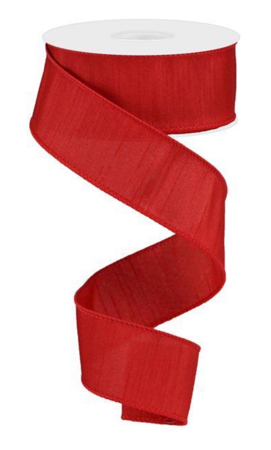 1.5 Solid red wired ribbon ribbon by the roll 10 | Etsy
