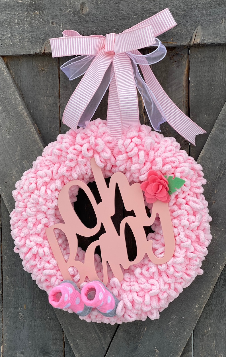 Pink Baby Wreath Baby Girl Door Wreath Baby Wreaths for Etsy