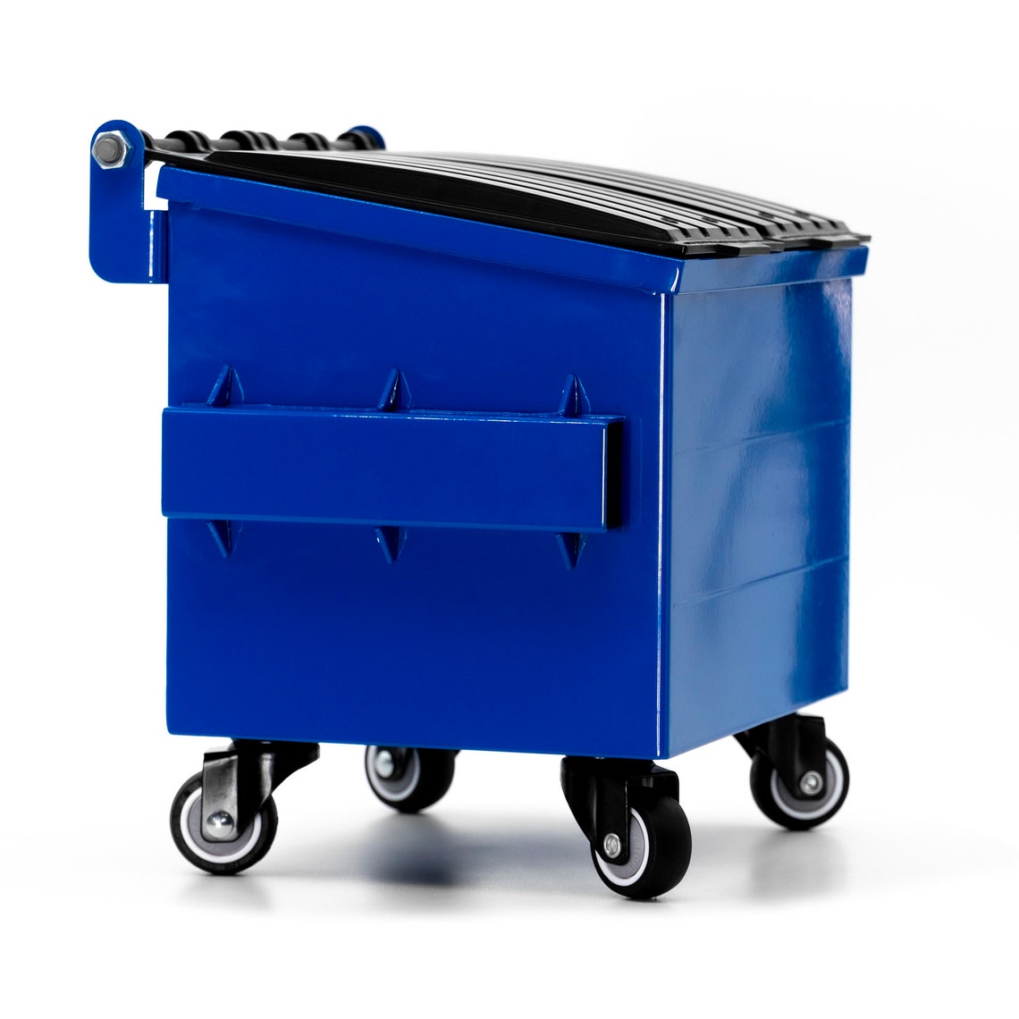 Dumpsty Fresh Blue Steel Mini Desktop Dumpster Garbage Bin Etsy