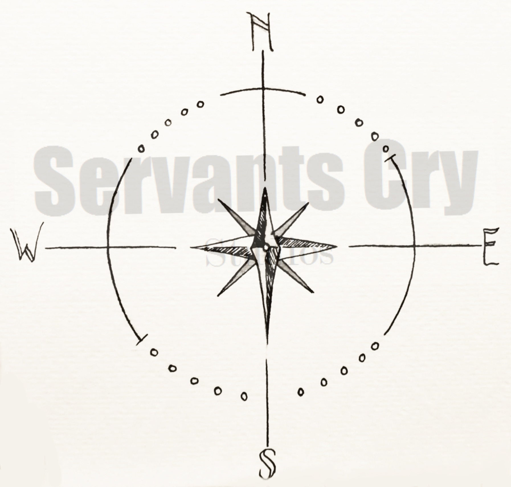 Minimalist Compass Tattoo Design | Etsy