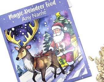 Personalised Magic Reindeer Food - 100% Environmentally Friendly Food & Packaging - Sprinkle Ready For Father Christmas and His Reindeer