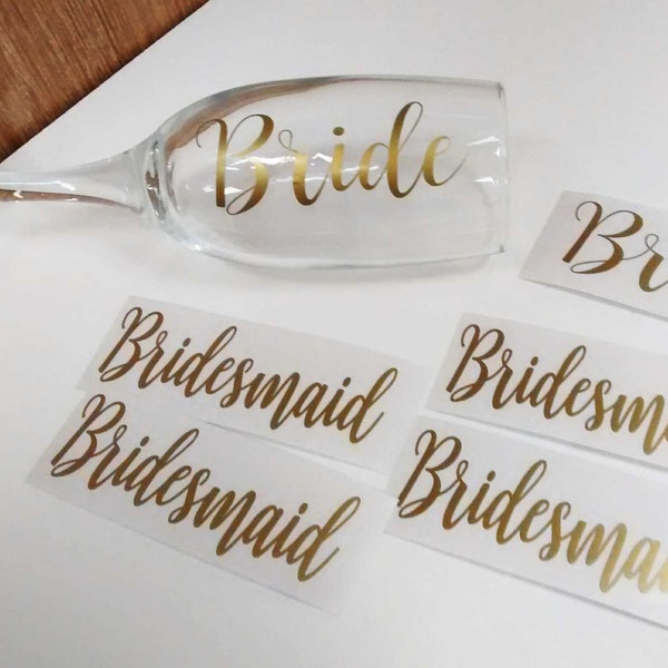 Champagne glass decal, Wedding Name Vinyl Sticker ONLY, DIY party flute saucer glasses, bridal glasses, bridesmaid personalised gift decals