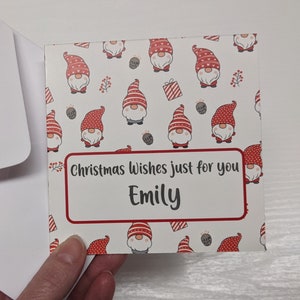 Porte-monnaie de porte-monnaie de carte-cadeau de vacances personnalisé avec enveloppe. Gnome, design gonk