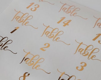Vinylstickers tafelnummer, bruiloftsdecoratie, doe-het-zelfreceptie, verschillende kleuren