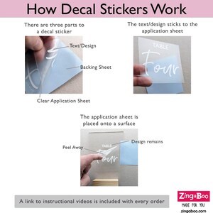 Aangepaste set tafelnummerstickers bruiloft, vinylstickers voor lijsten van 6 x 4 of 7 x 5, acryl en doe-het-zelftafeldecoratie afbeelding 13