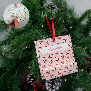 Boîte de porte-monnaie personnalisée de Noël, décoration de Noël écologique et durable en carte