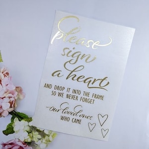 Placa de livro de convidados de casamento, perfeita para uma moldura de corações de madeira, esta é uma placa de instruções de decalque de vinil fácil de aplicar, escolha sua cor