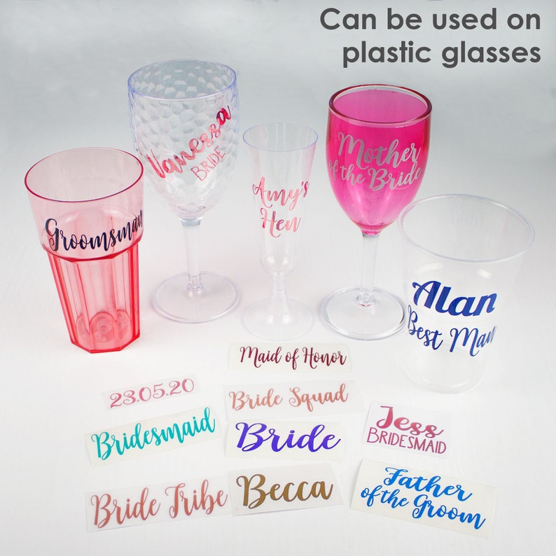 Champagne Glass Decal Wedding Name Vinyl Sticker ONLY DIY Etsy