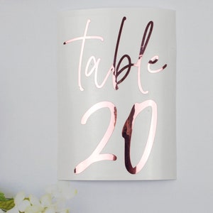 Table Number Sticker, Elegant Wedding Reception Vinyl Decal Numbers, use on Acrylic Table Sign, Bottles, Candles, Vases, Sizes 6 x 4 / 7 x 5 image 10