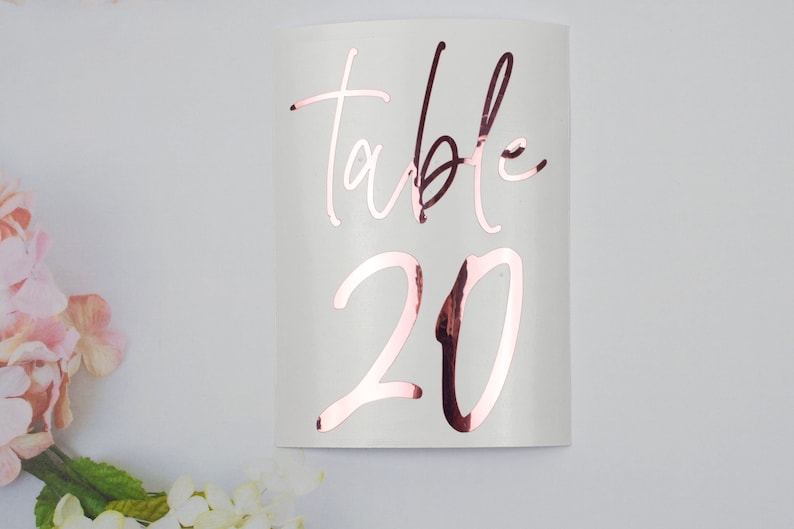 Table Number Sticker, Elegant Wedding Reception Vinyl Decal Numbers, use on Acrylic Table Sign, Bottles, Candles, Vases, Sizes 6 x 4 / 7 x 5 image 10