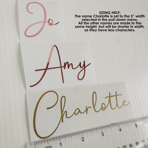 Custom Name Vinyl Stickers Decals in Handwritten Calligraphy Style Font ...