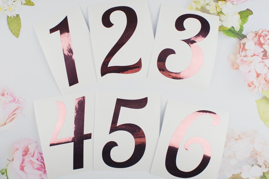 Table Number Sticker, Large Digit Numbers for Wedding Reception, Vinyl