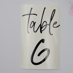 Table Number Sticker, Elegant Wedding Reception Vinyl Decal Numbers, use on Acrylic Table Sign, Bottles, Candles, Vases, Sizes 6 x 4 / 7 x 5 image 9