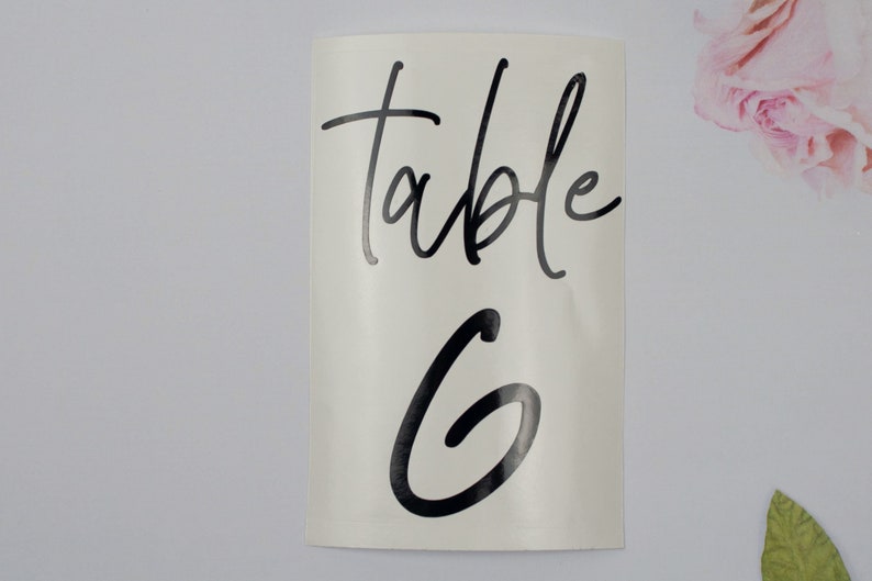 Table Number Sticker, Elegant Wedding Reception Vinyl Decal Numbers, use on Acrylic Table Sign, Bottles, Candles, Vases, Sizes 6 x 4 / 7 x 5 image 9