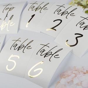 Table Number Sticker, Elegant Wedding Reception Vinyl Decal Numbers, use on Acrylic Table Sign, Bottles, Candles, Vases, Sizes 6 x 4 / 7 x 5