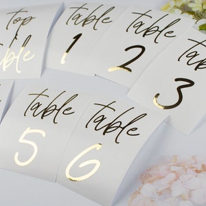 Table Number Sticker, Elegant Wedding Reception Vinyl Decal Numbers, use on Acrylic Table Sign, Bottles, Candles, Vases, Sizes 6 x 4 / 7 x 5 image 1